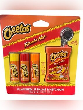 Cheetos Flamin' Hot Lip Balm Trio with Keychain